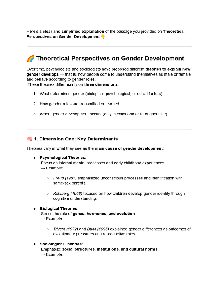 Theories of Gender | PDF | Gender Studies | Gender