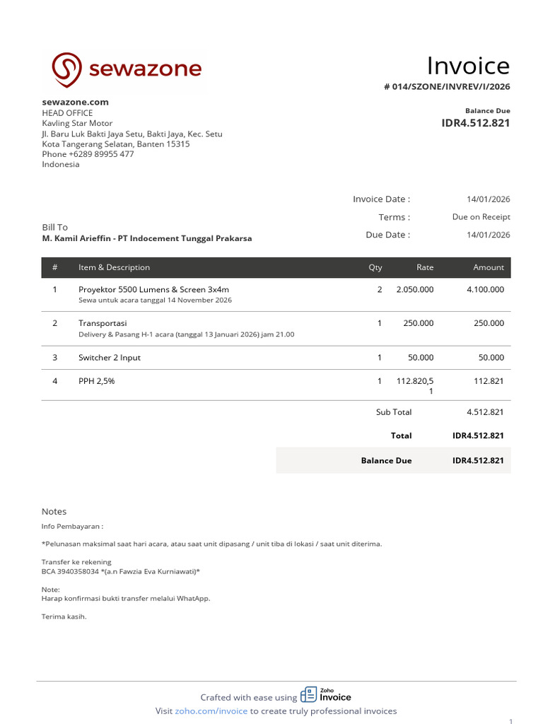 Contoh Invoice | PDF
