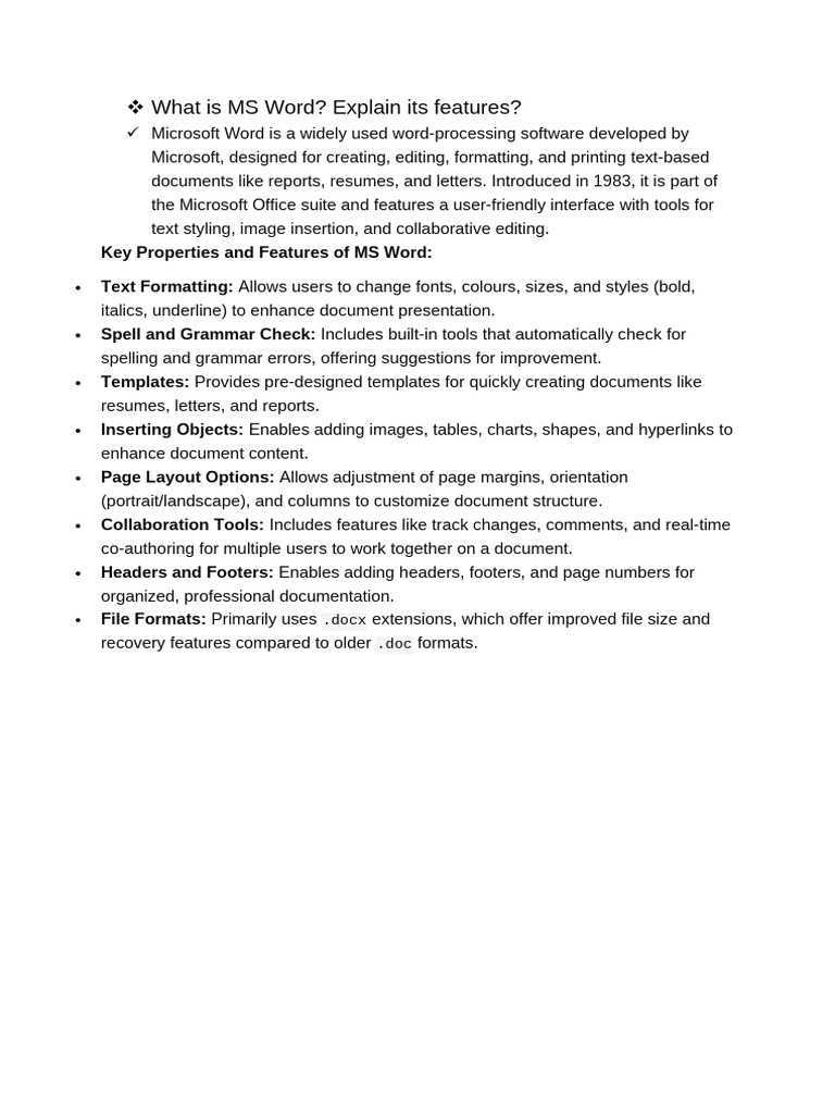 Ms Word Features | PDF