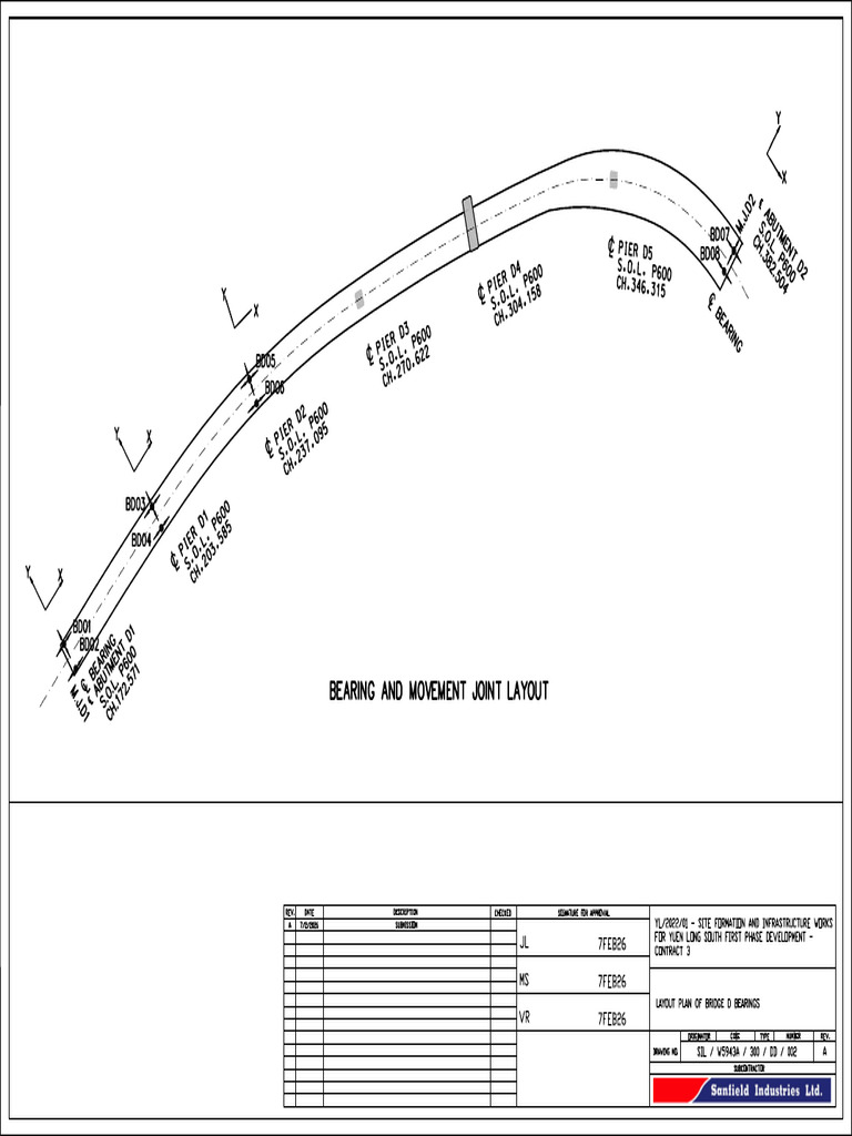 Bridge d Bearing Layout Plan | PDF