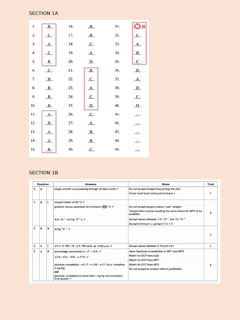 Answerkey Paper HL | PDF
