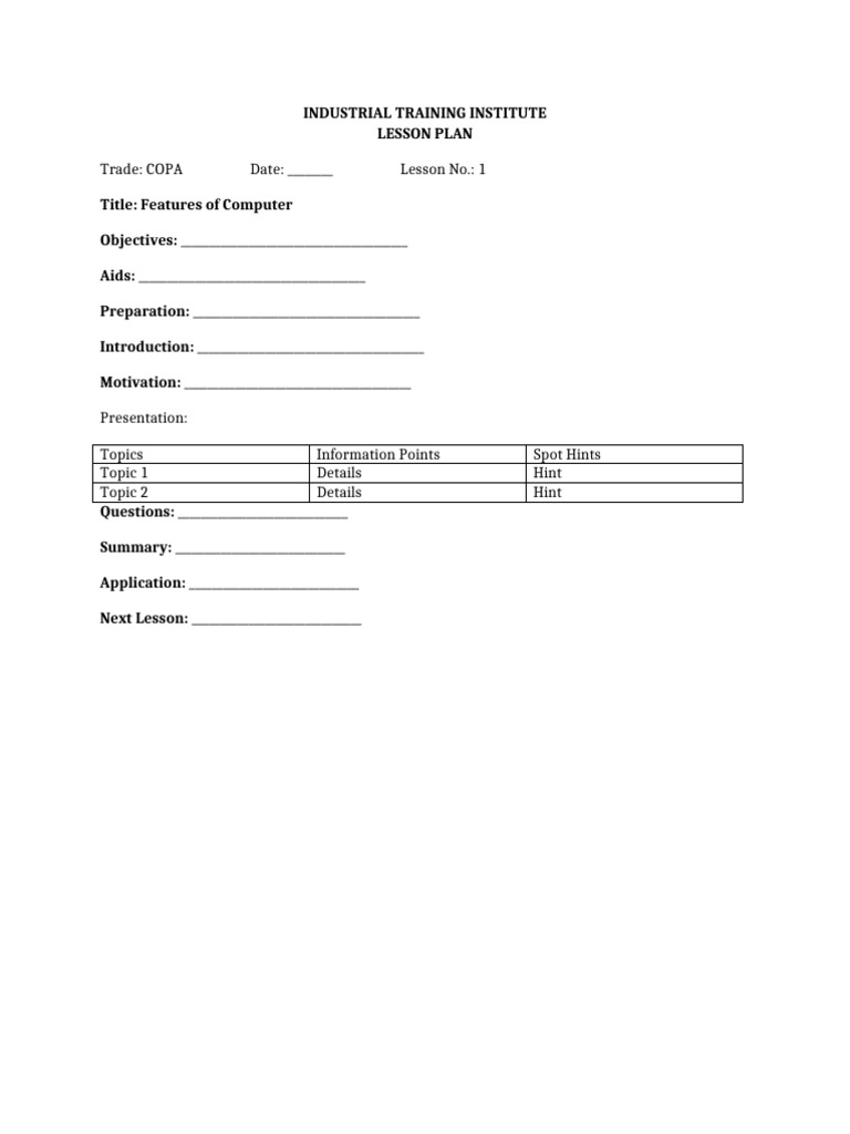 COPA_Lesson_Plan_Printable | PDF | Html | Information Technology