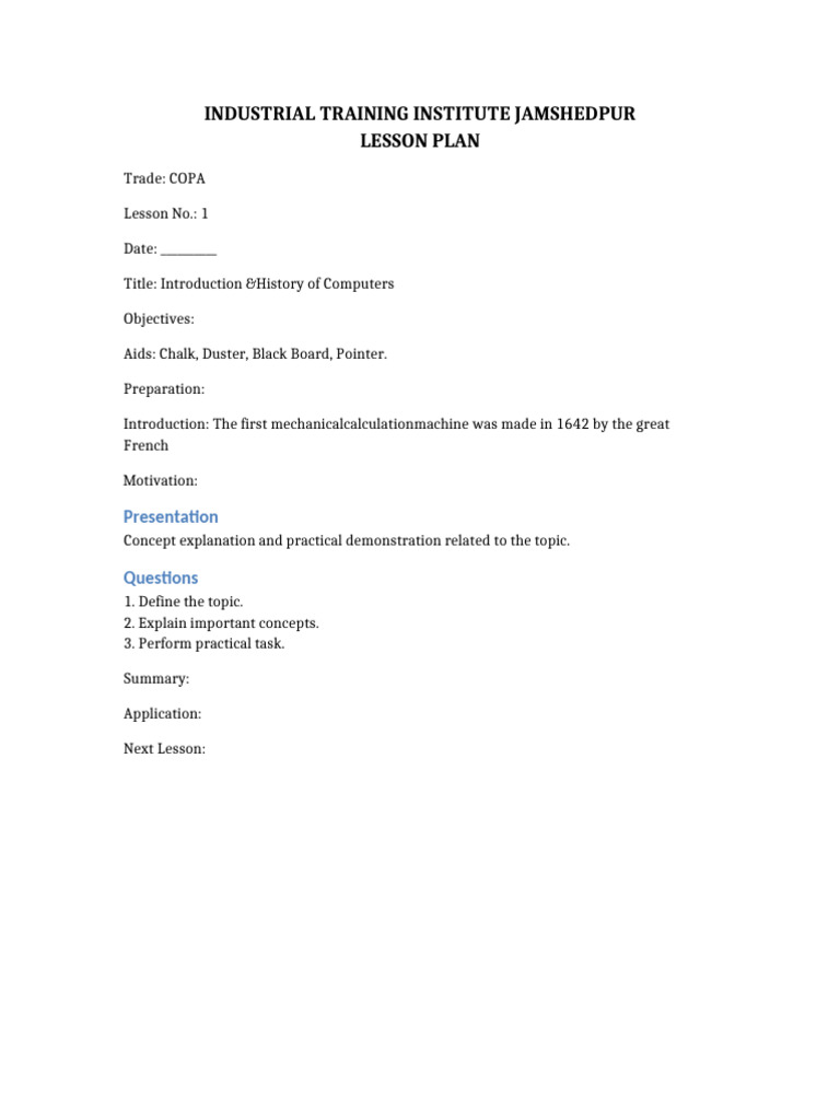 COPA_Converted_Lesson_Plans | PDF | Microsoft Word | Computer Data Storage