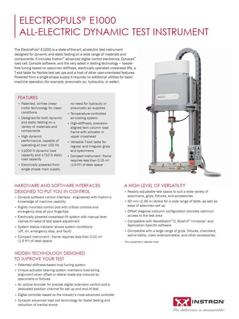 Electropuls e1000 Testing System 4 | PDF