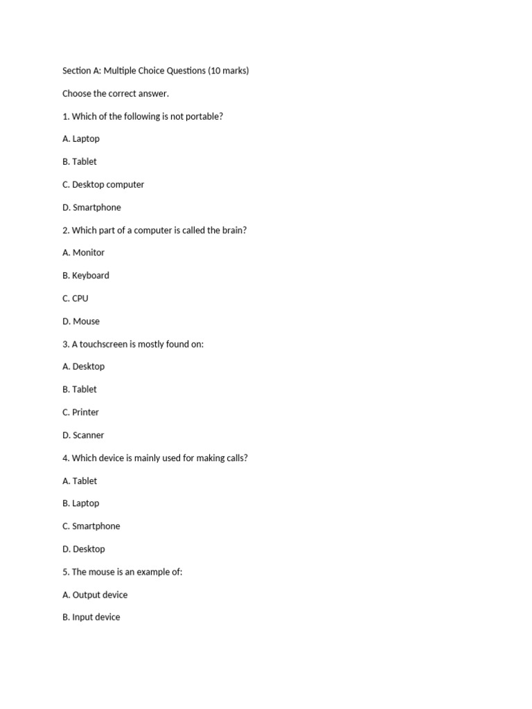 Computing Devices Exercise | PDF