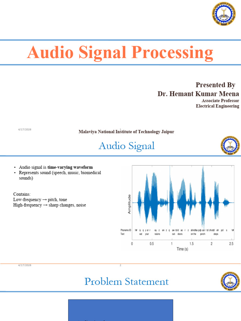 Audio signal processing | PDF | Telecommunications Engineering | Signal ...