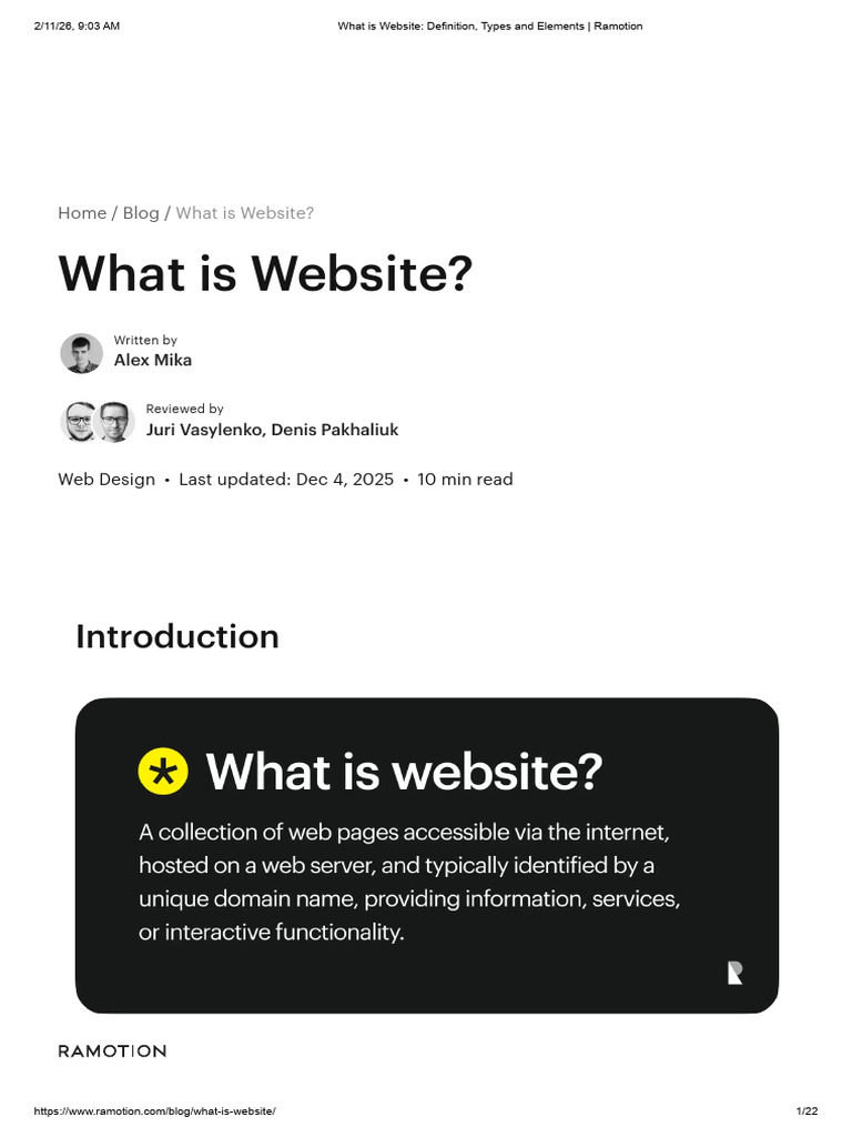 What is Website_ Definition, Types and Elements _ Ramotion | PDF ...