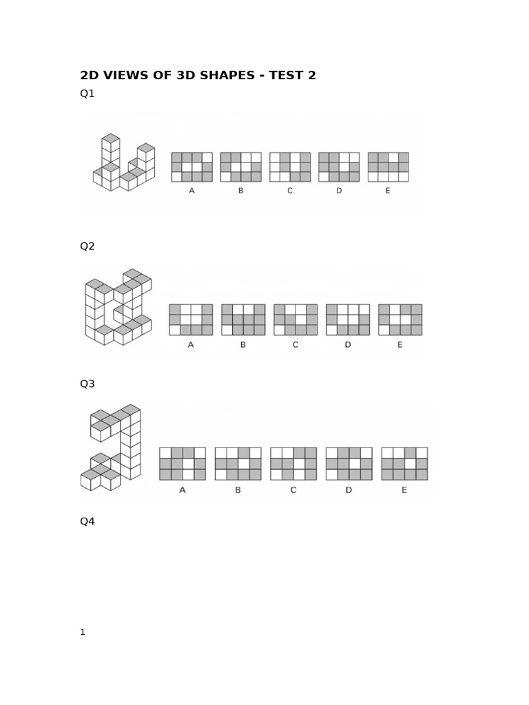 2d Views of 3d Shapes - Test 2 | PDF