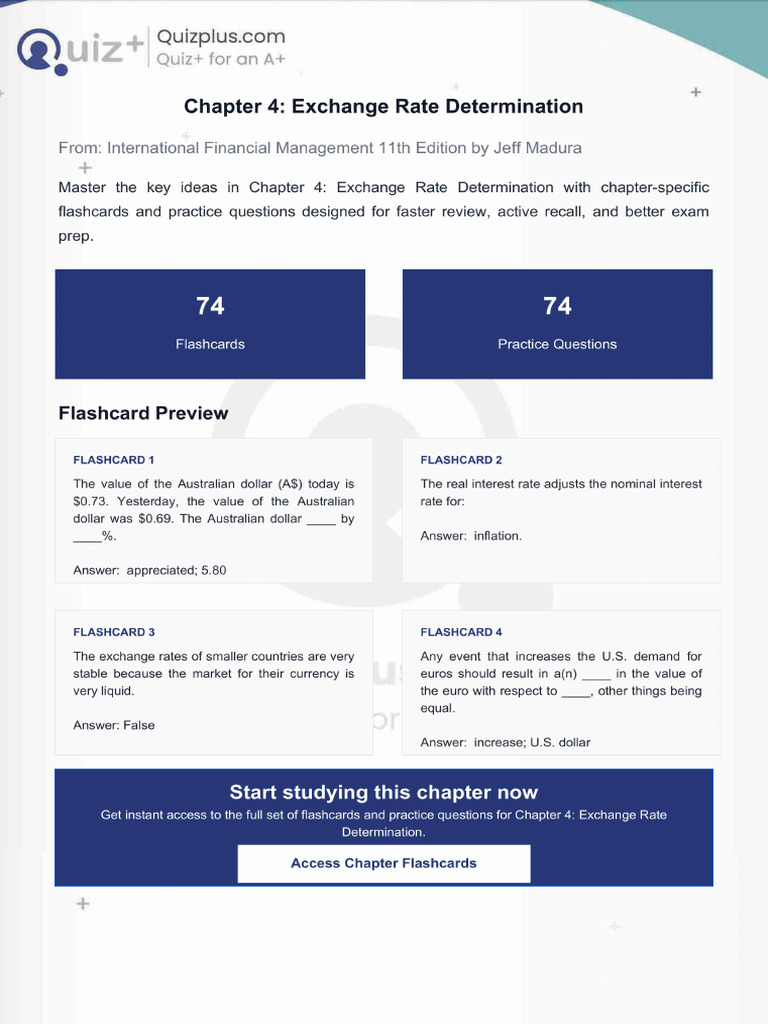 Flashcards for Chapter 4 Exchange Rate Determination | PDF