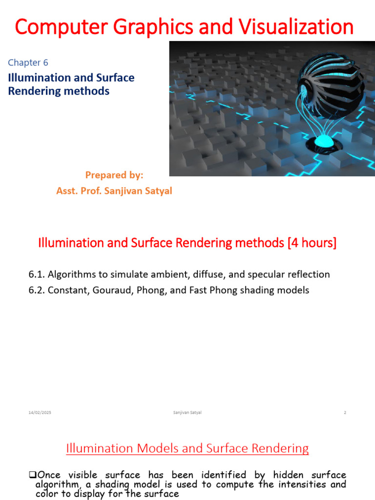 Unit 6_Illumination and Surface Rendering | PDF | Rendering (Computer ...
