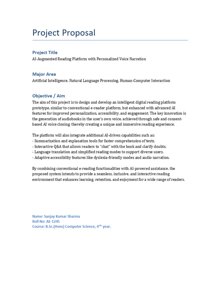 Academic Project Proposal AE1245 | PDF
