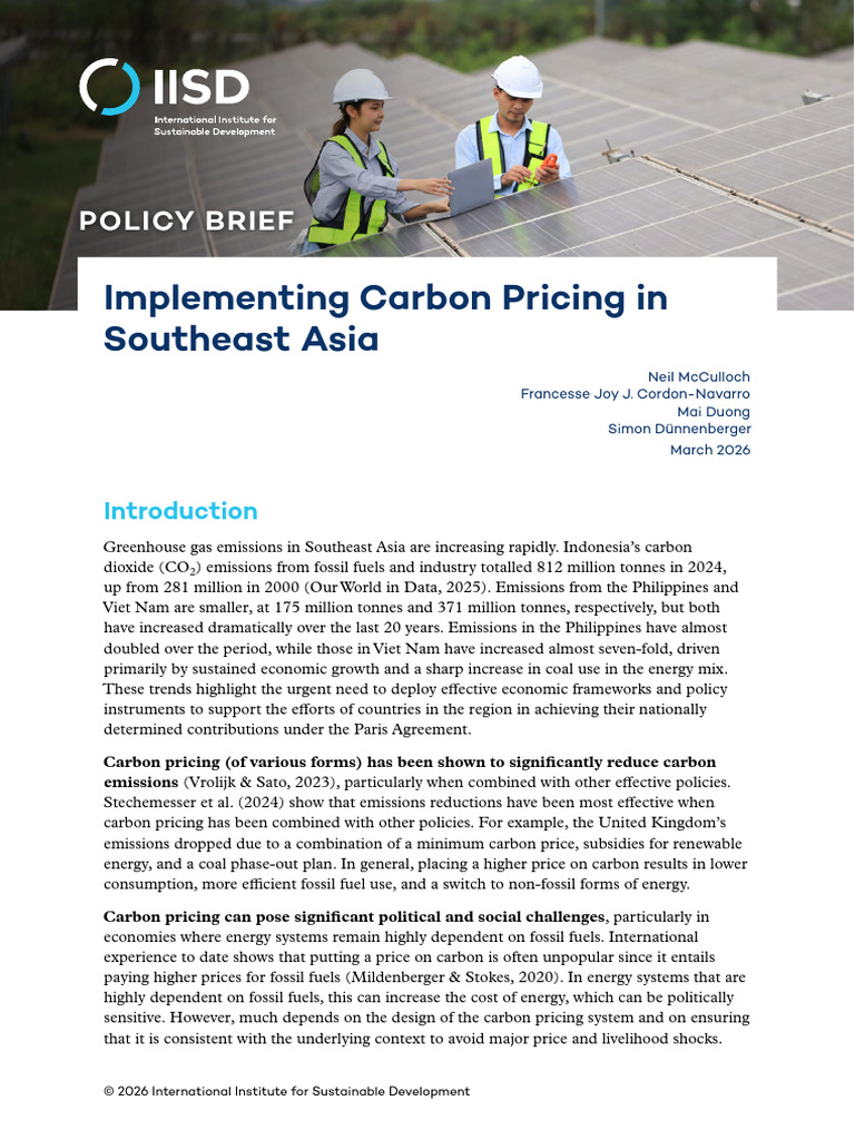 Carbon Pricing Southeast Asia | PDF | Carbon Tax | Taxes