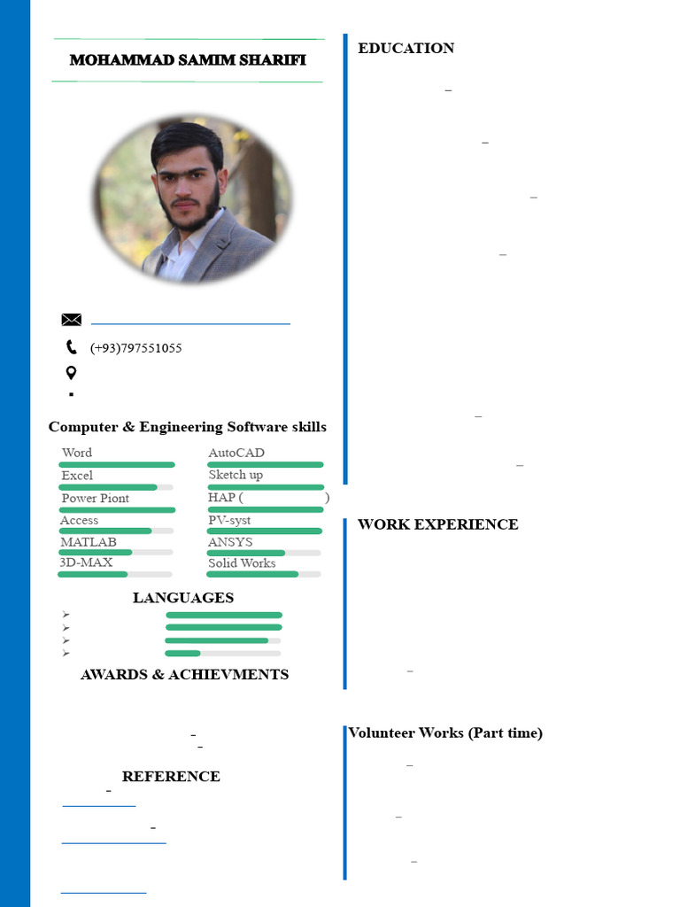 Mohammad Samim Sharifi CV | PDF | Afghanistan