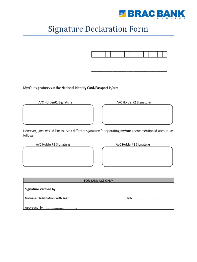 Signature Declaration Form | PDF