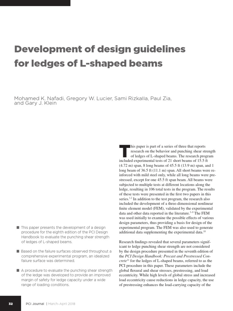 Development of Design Guidelines for Ledges of L-shaped Beams | PDF ...