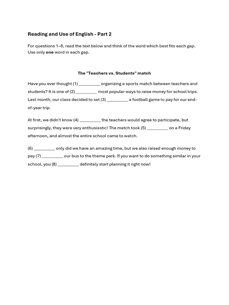 Practice Test b2 | PDF | Verb | Adjective