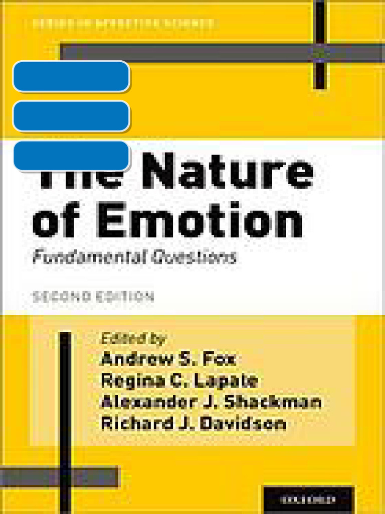 The nature of emotion : fundamental questions 2nd Edition Andrew S. Fox Et Al. Eds. Ebook | PDF ...