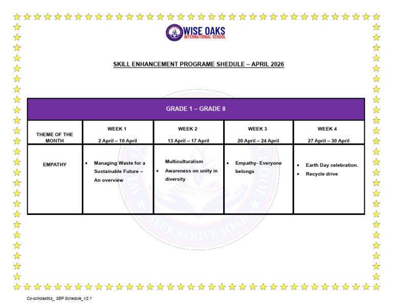 SEP Schedule April 2026 | PDF
