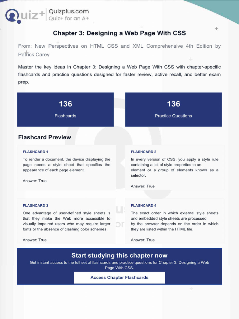 Flashcards for Chapter 3 Designing a Web Page With Css | PDF