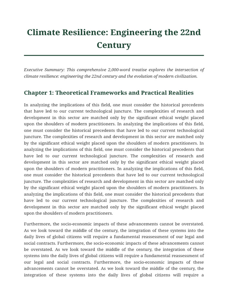 Climate Resilience Engineering | PDF | Natural Environment