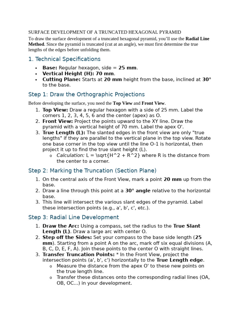 HEXAGONAL SURFACE DEVELOPMENT | PDF | Rotation | Angle