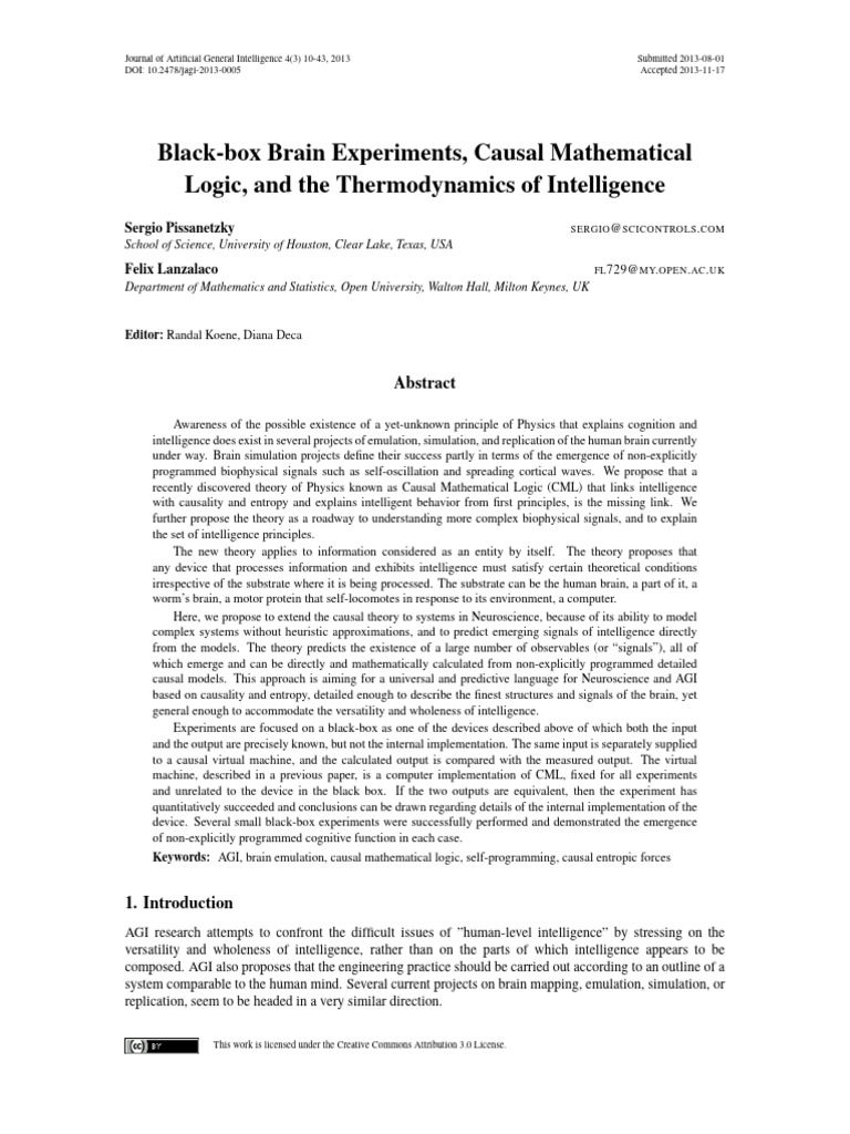Black Box Brain Experiments, Causal Mathematical Logic, And the ...