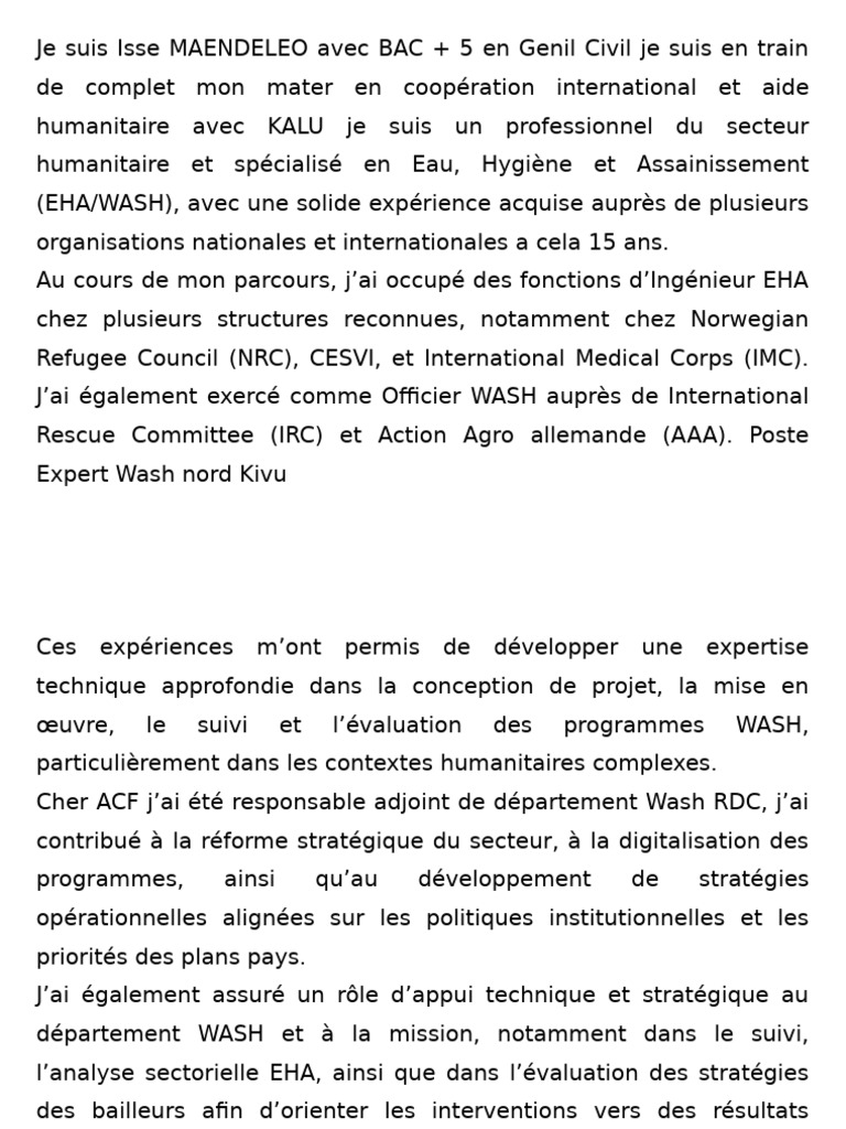 Presentation Isse MAENDELEO Avec BAC | PDF