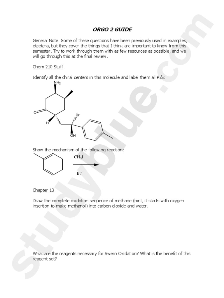 ORGO 2 GUIDE A Comprehensive Review of Organic Chemistry Reactions