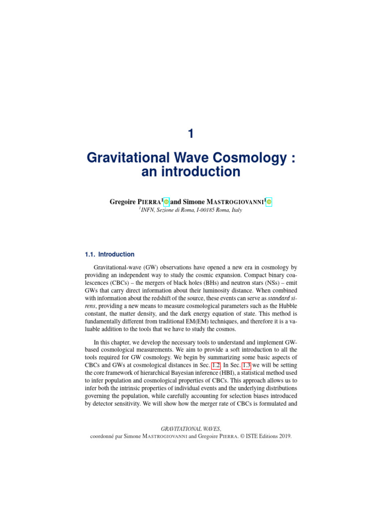 Gravitational Wave Cosmology an Introduction | PDF | Physical Cosmology ...