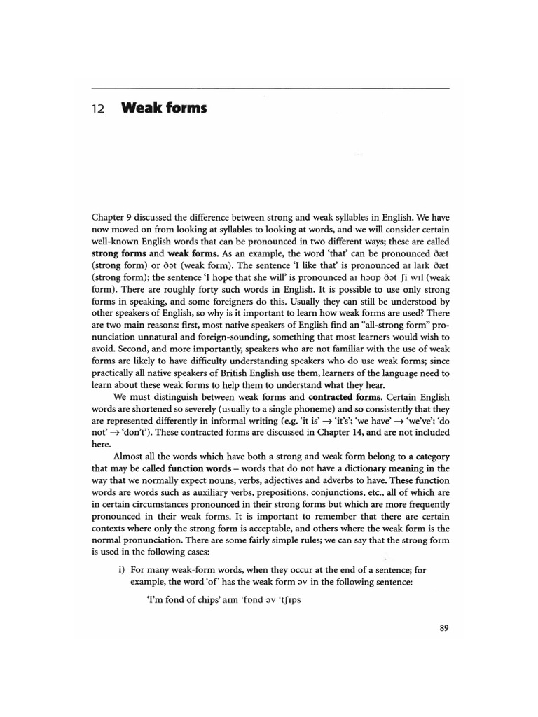 Roach Chapter+12 Weak Forms | PDF | Word | English Language