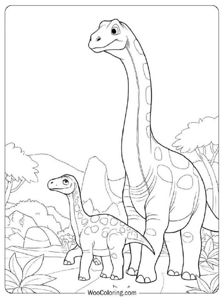 A Fun Coloring Adventure With Brachiosaurus | PDF