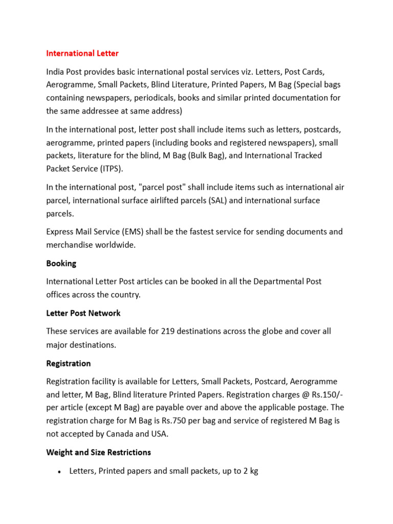 International Mails | PDF | Mail | Envelope