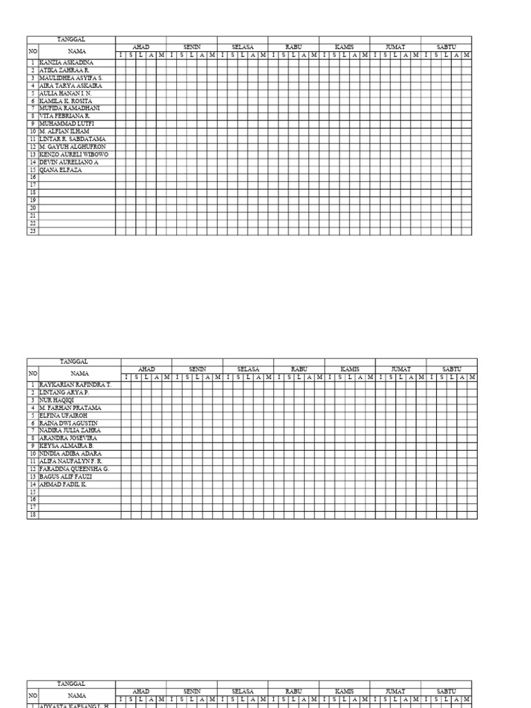 Absen With Jadwal | PDF