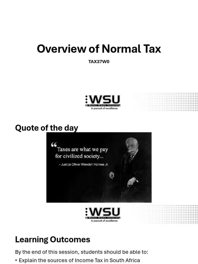 Overview of Normal Tax | PDF | Taxes | Tax Rate