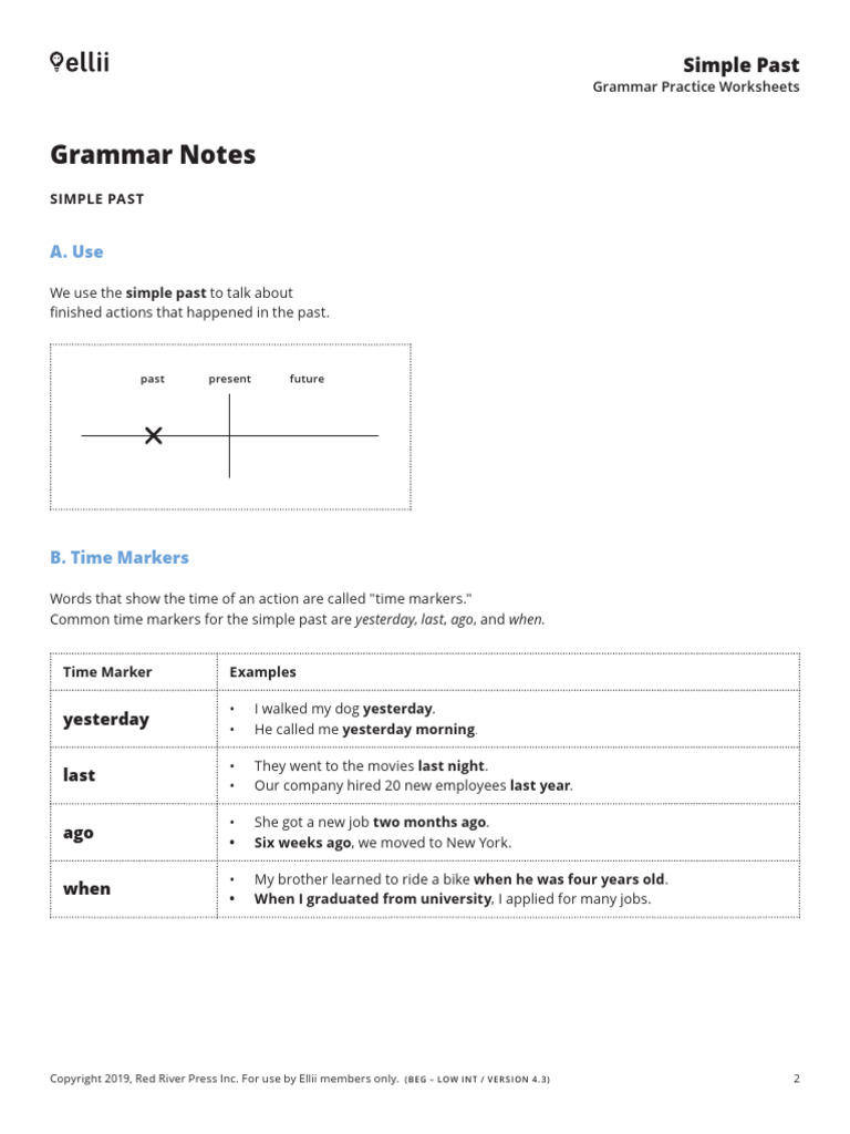Past Simple Grammar Exercises PDF | PDF | Subject (Grammar ...