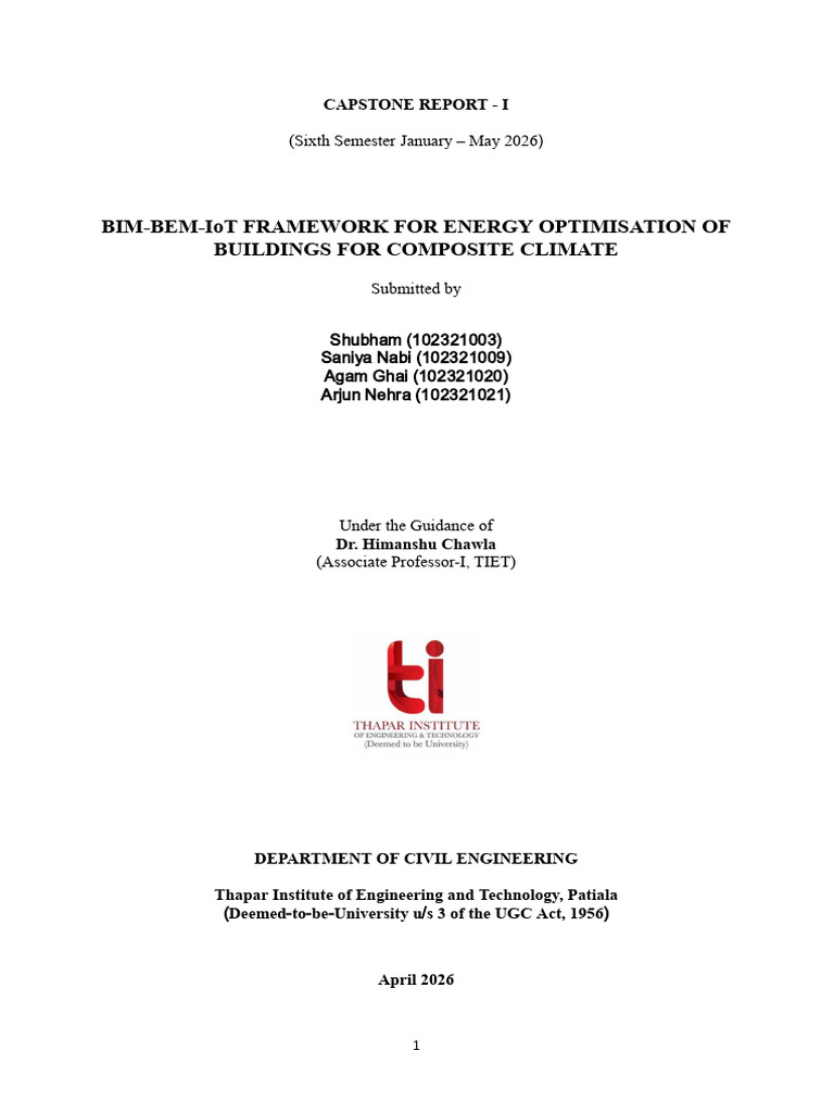 Capstone First Report_template (1) | PDF | Energy Conservation ...