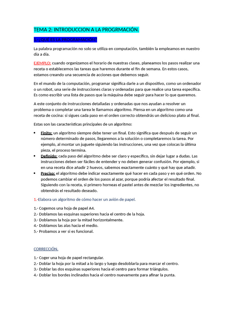 Tema 2 | PDF | Lenguaje de programación | Algoritmos