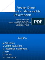 Foreign Direct Investment in Africa and Its Determinants