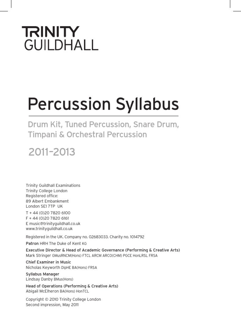Percussion 2011-2013 2nd Imp May 2011 | PDF | Drum Kit | Interval (Music)