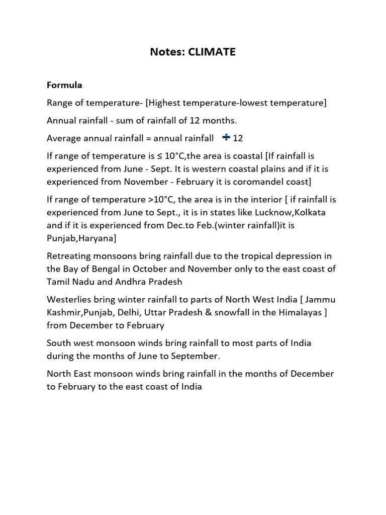 Climate [Notes]_weather Analysis and Give Reasons_(26-27) | PDF ...