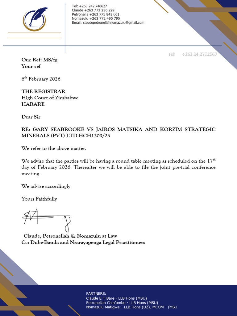 Cpn Letter to Reg 1209 | PDF