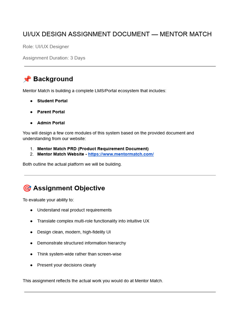 UI_UX Design Assignment - Mentor Match (1) | PDF | Computing