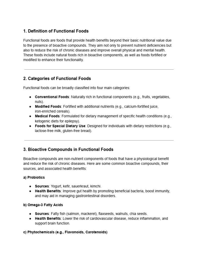 Functional Food Notes | PDF | Cholesterol | Dietary Fiber
