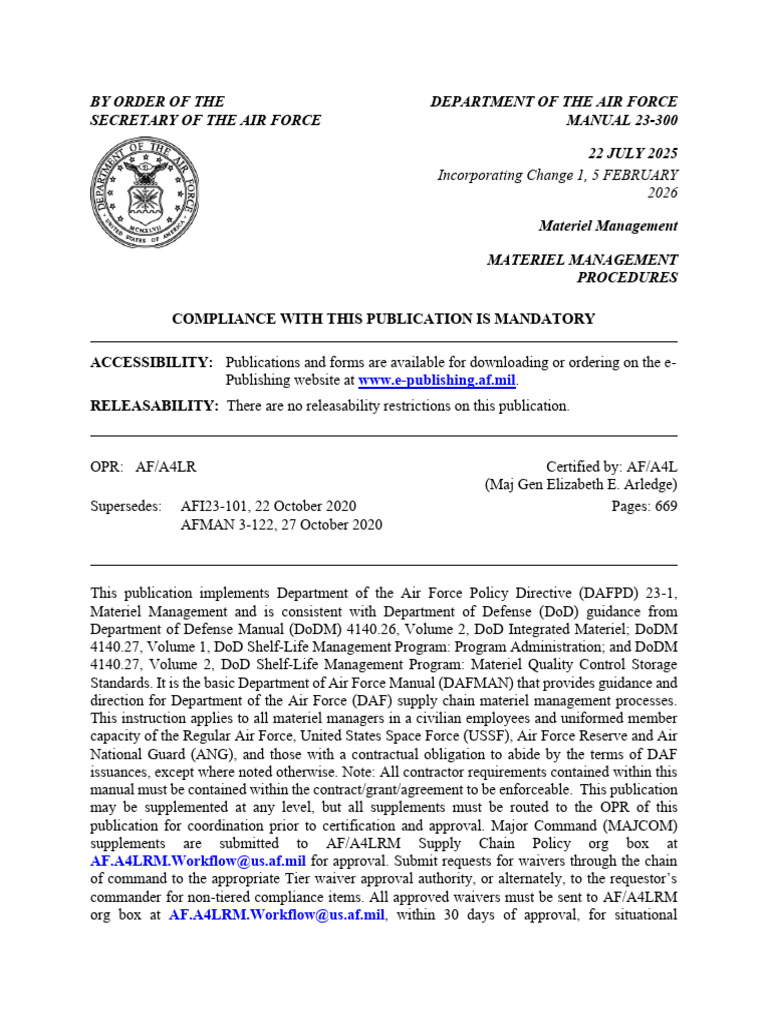 Dafman23 300 | PDF | United States Department Of Defense | Inventory