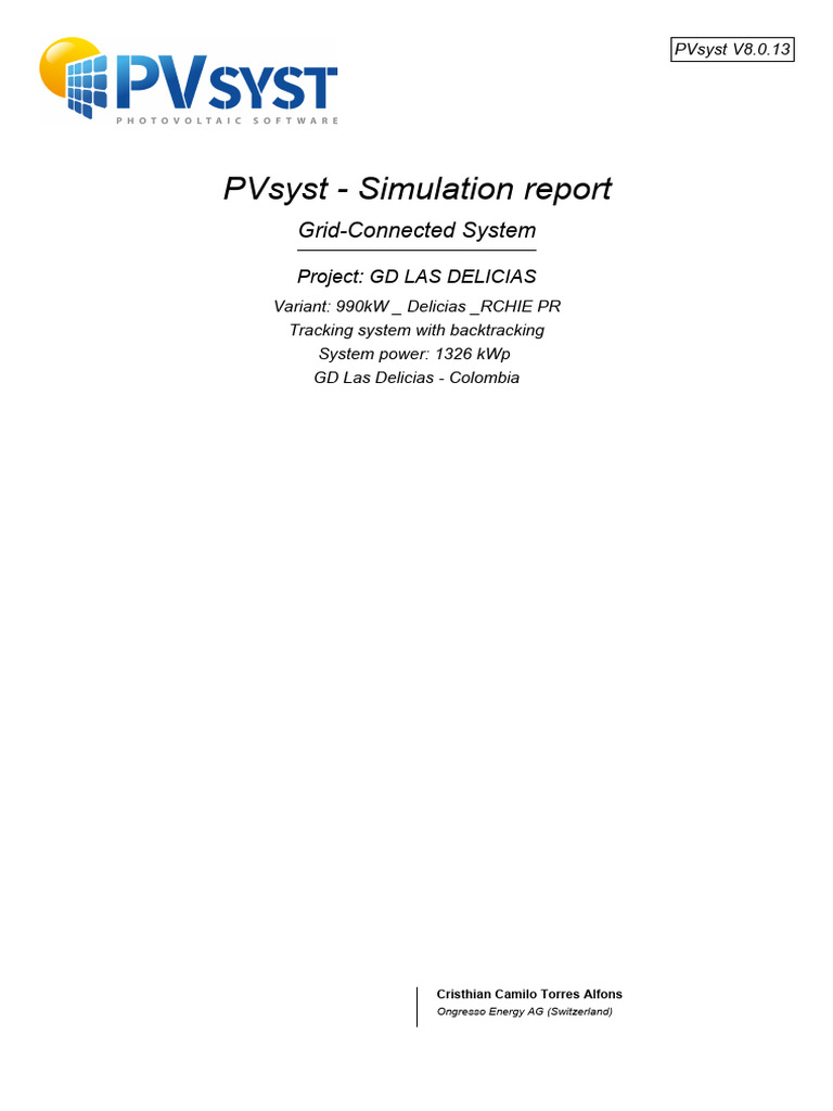 0.1%_GD LAS DELICIAS_Project.VCA-Report | PDF | Photovoltaics | Solar Panel