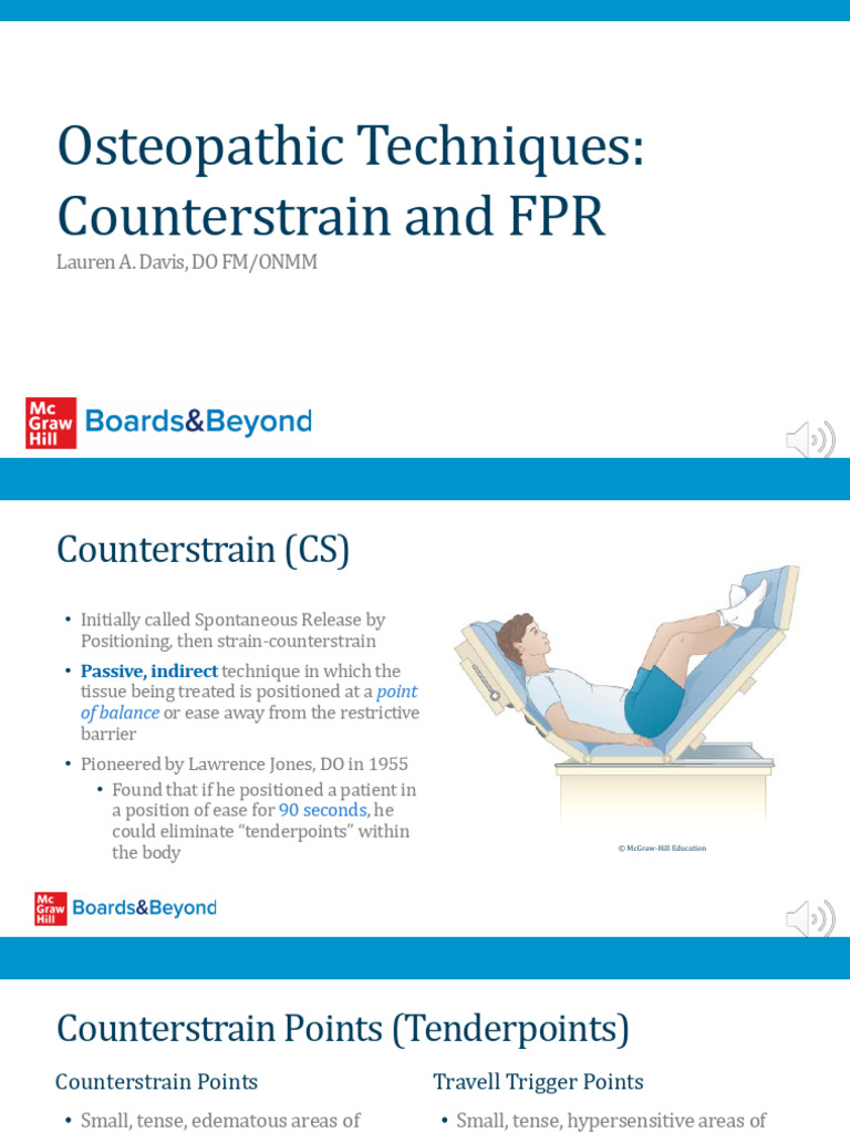 Osteopathic Techniques - Counterstrain and FPR | PDF | Pelvis ...