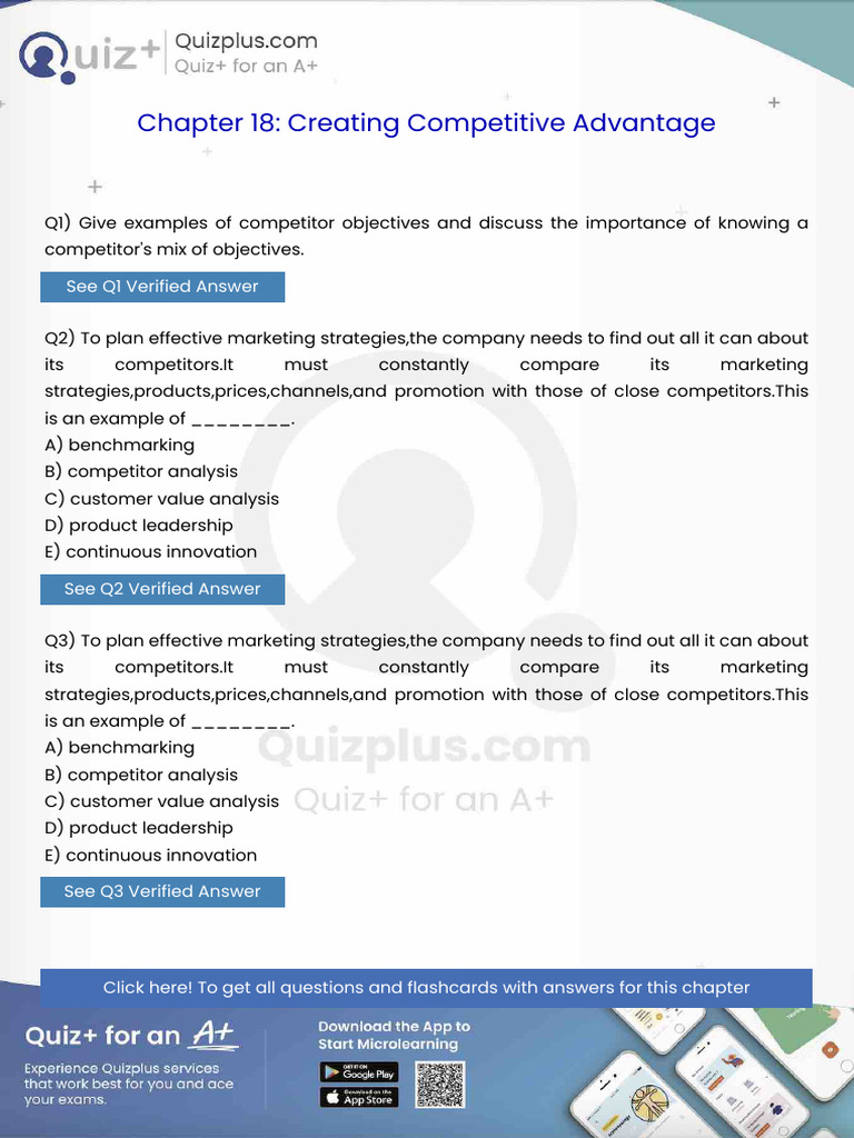 Give Examples of Competitor Objectives and Discuss the Importance of ...