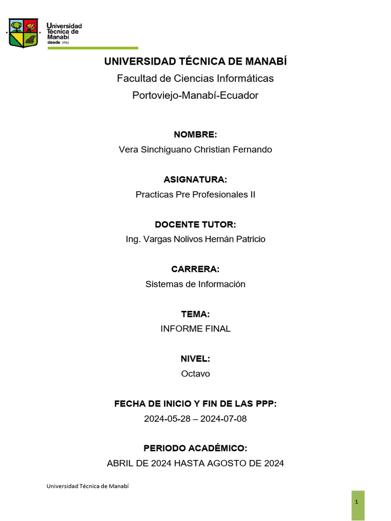 Documento final de pasantias def | PDF