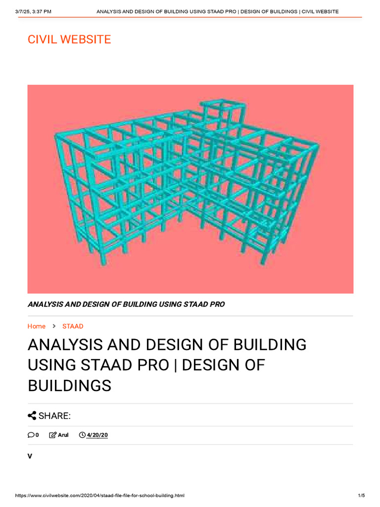 Analysis and Design of Building Using Staad Pro - Design of Buildings ...