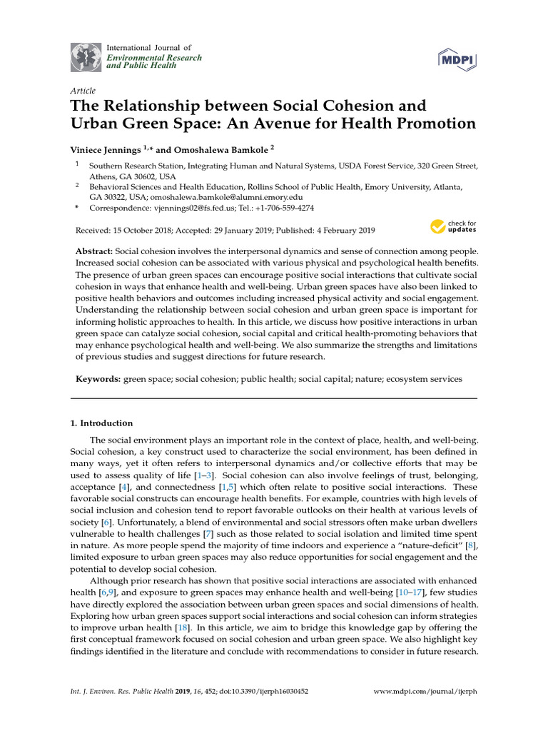The Relationship Between Social Cohesion And | PDF | Social Capital ...